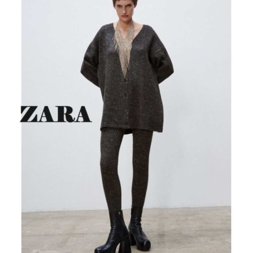 NWT ZARA Rib Trim Knit Leggings